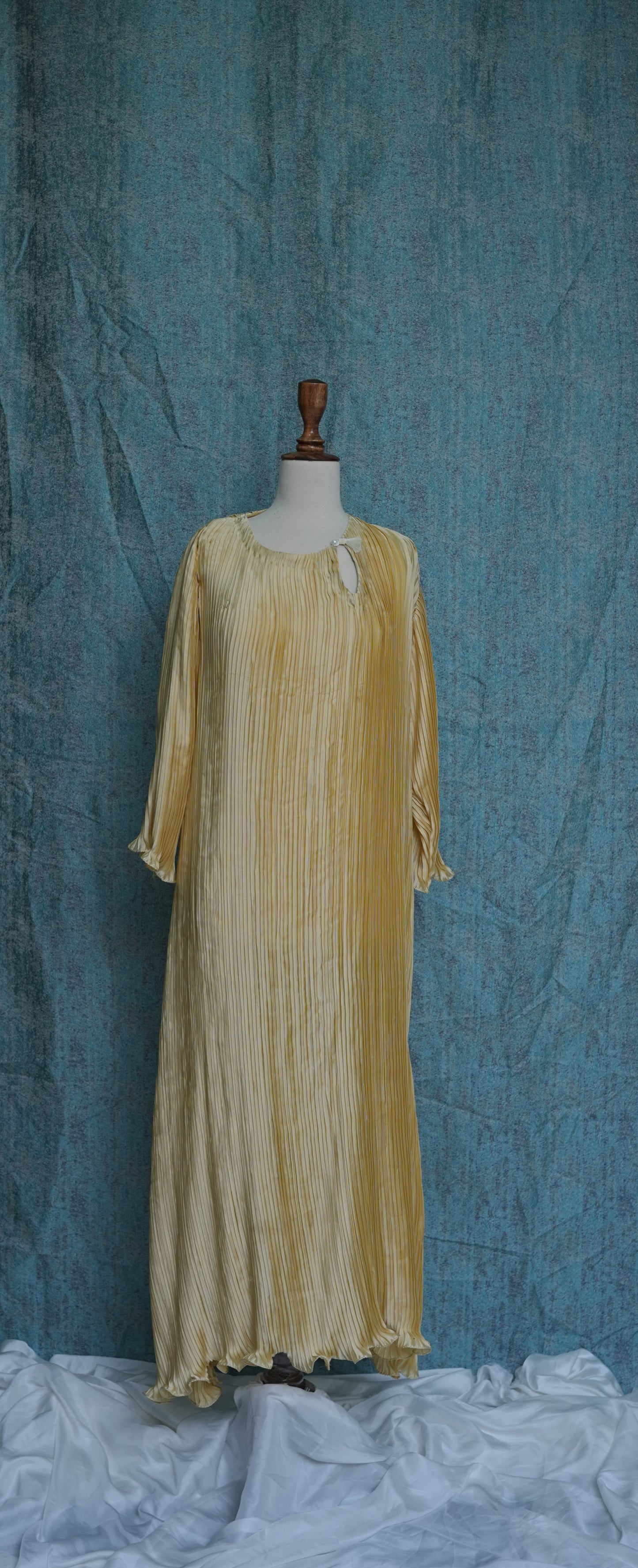 Gold Gathered-Side Tunic with Keyhole Neckline | Luxury Chic Designer Wear