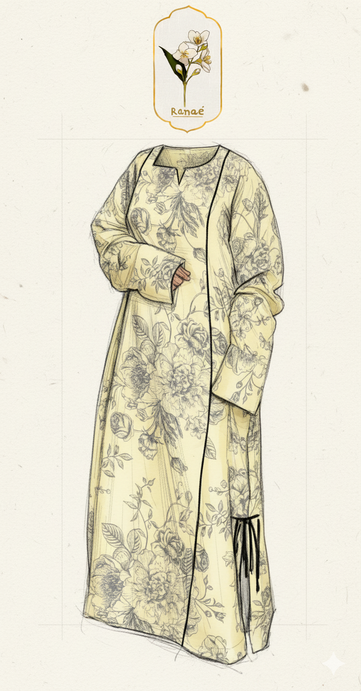 🌺 Mahawar Collection | Bold Floral Print Tunic with Embroidered Edges | Luxury Designer Wear