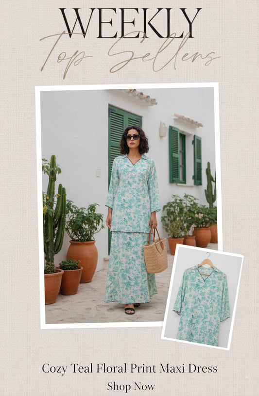🌺 Floral Shirt & Skirt Set | Georgette with Edge Embroidery & Collar | Elegant Co-Ord
