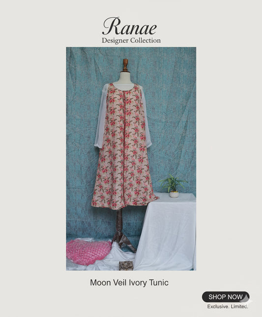 Flamingo Print Tunic Dress | Crinkle Chiffon with Inner | Designer Girlies Wear