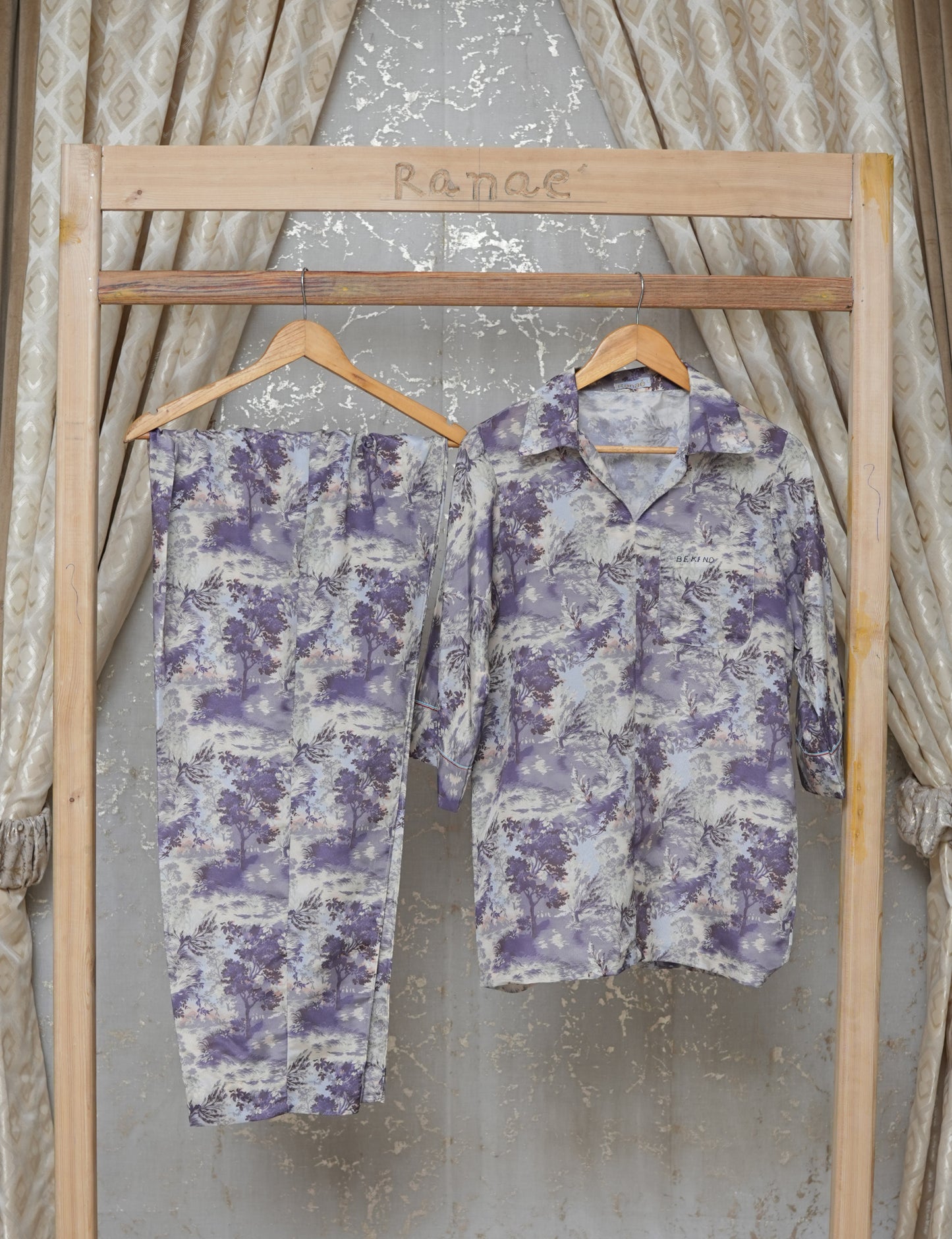 🌸 Printed 2-Piece Pajama Set | Shirt with Pocket & Pajama Bottoms | Comfy Lounge & Nightwear