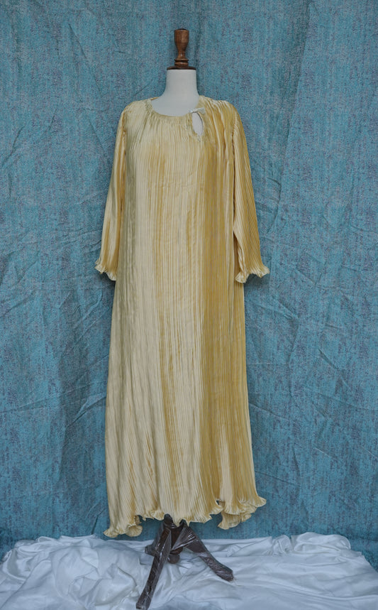 Gold Gathered-Side Tunic with Keyhole Neckline | Luxury Chic Designer Wear