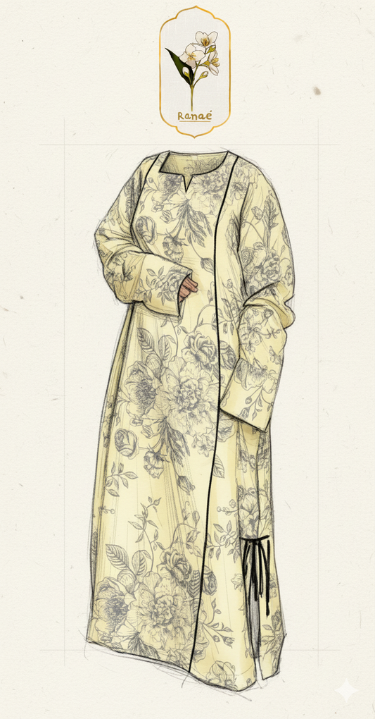 🌺 Mahawar Collection | Bold Floral Print Tunic with Embroidered Edges | Luxury Designer Wear