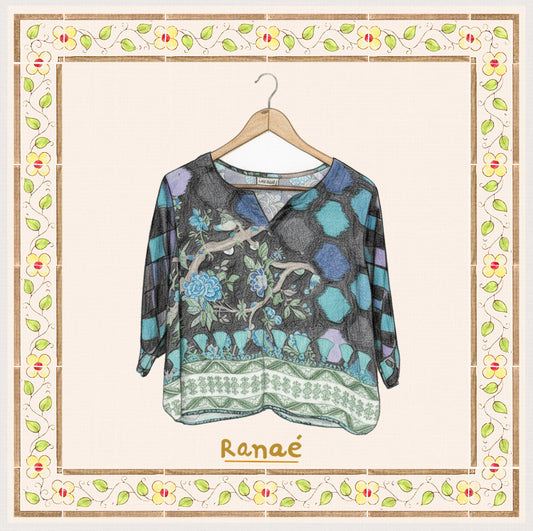 Black Printed Tunic | Synthetic Fabric | Designer Wear